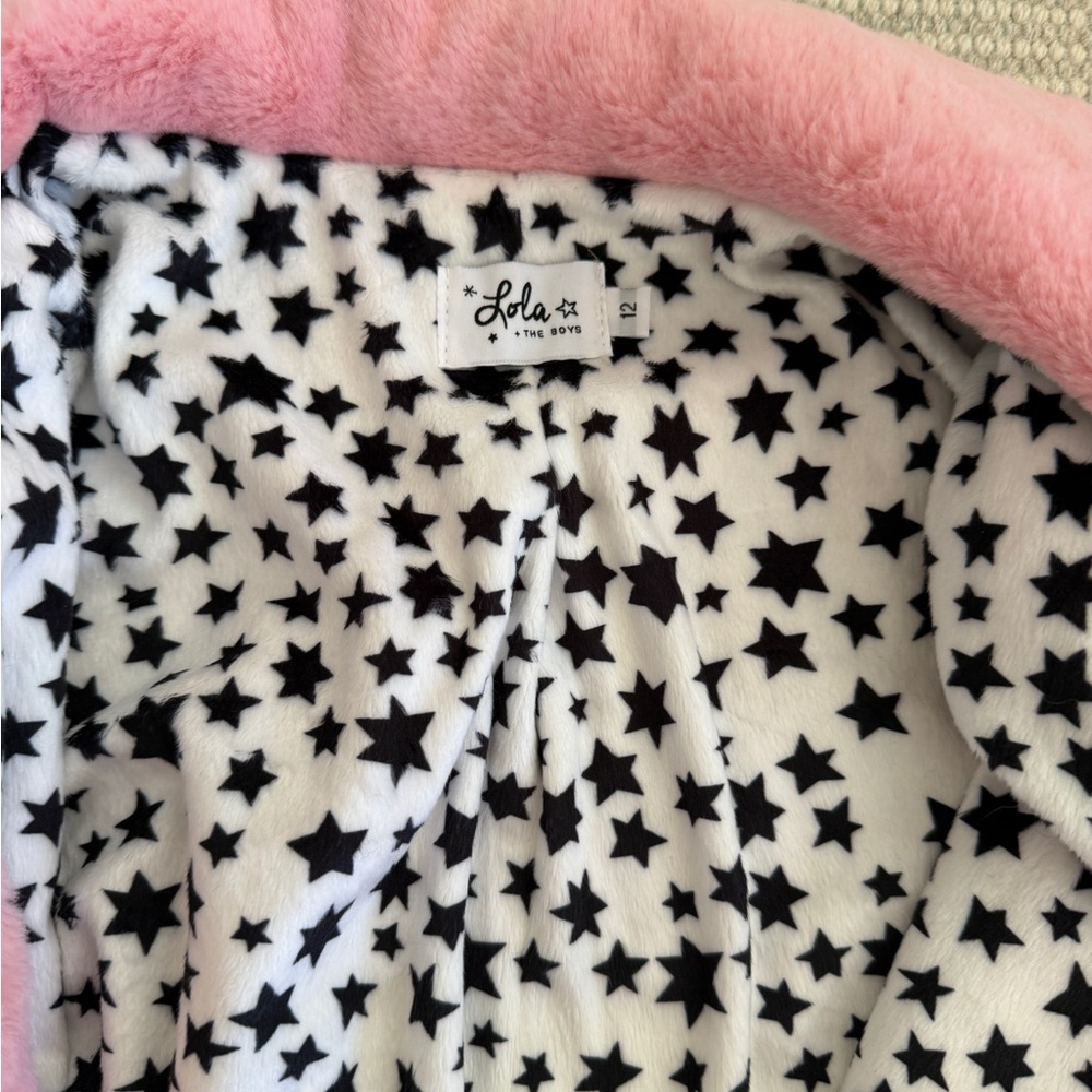 Lola + The Boys Pink Jacket with Star Lining
